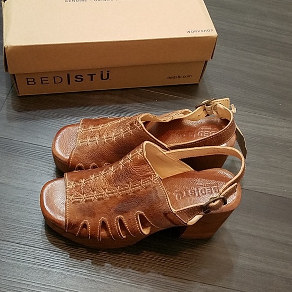 Bed Stu Fontella Tan Rustic Platform Sandals - Picture 2 of 8